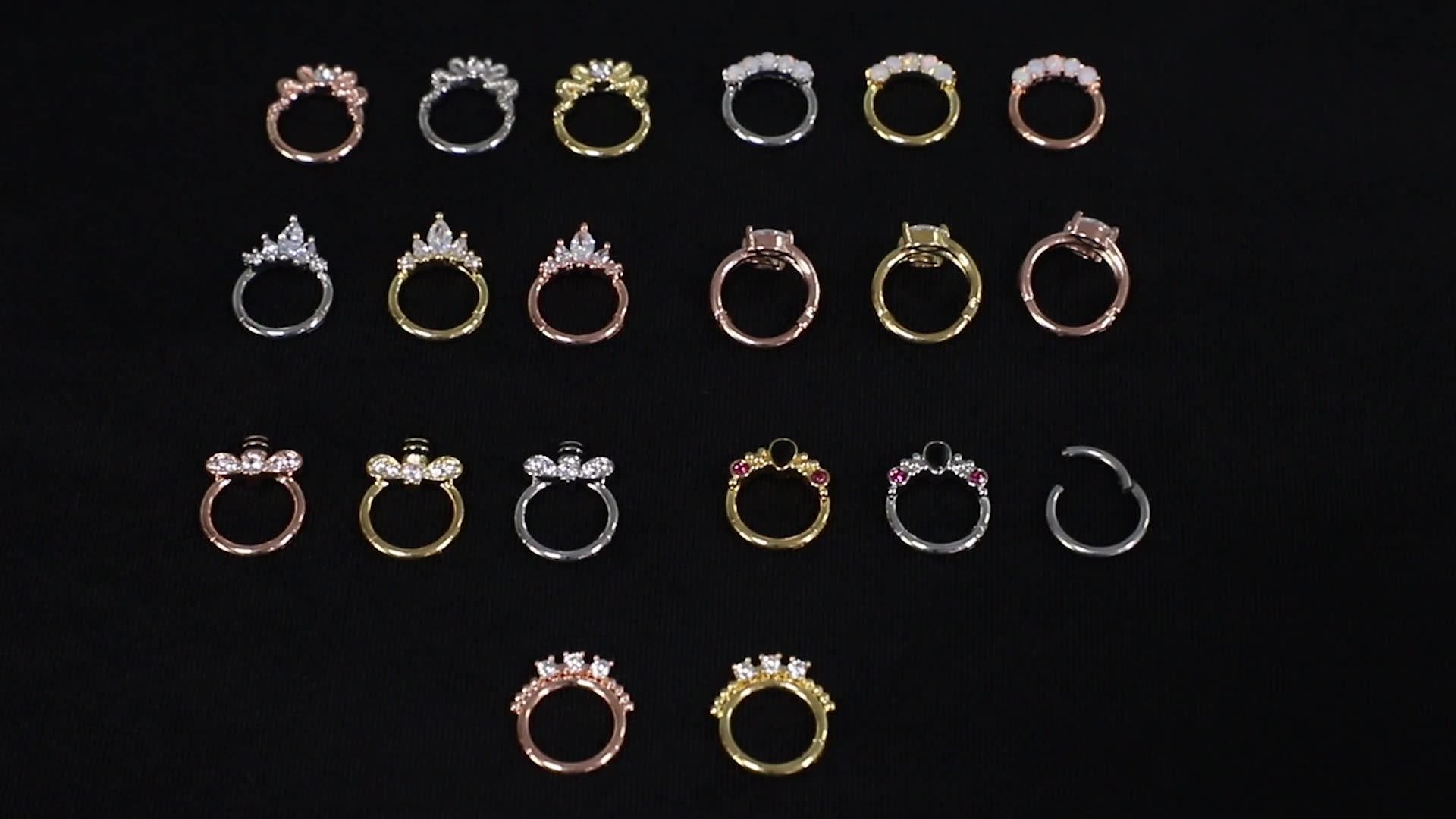 Luxury Shinning Rhinestones Unique Nipple Ring Surgical Titanium