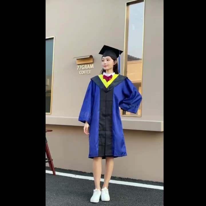 硕士服大学生毕业拍照学位服研究生毕业礼服袍男女学院风工科文科-阿里巴巴