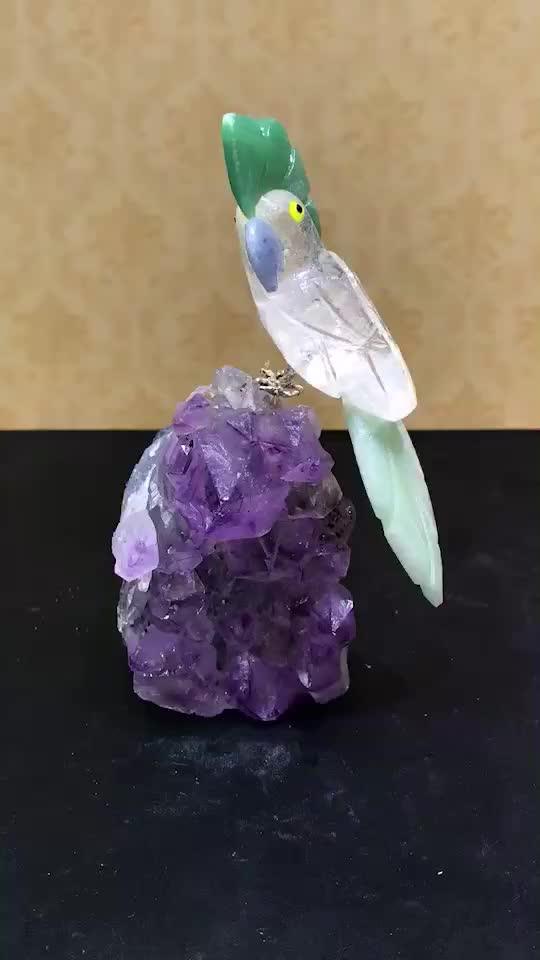 Natural Raw Amethyst Stone Crystal Quartz Carved Animals Birds Figurines Crystal Crafts Buy