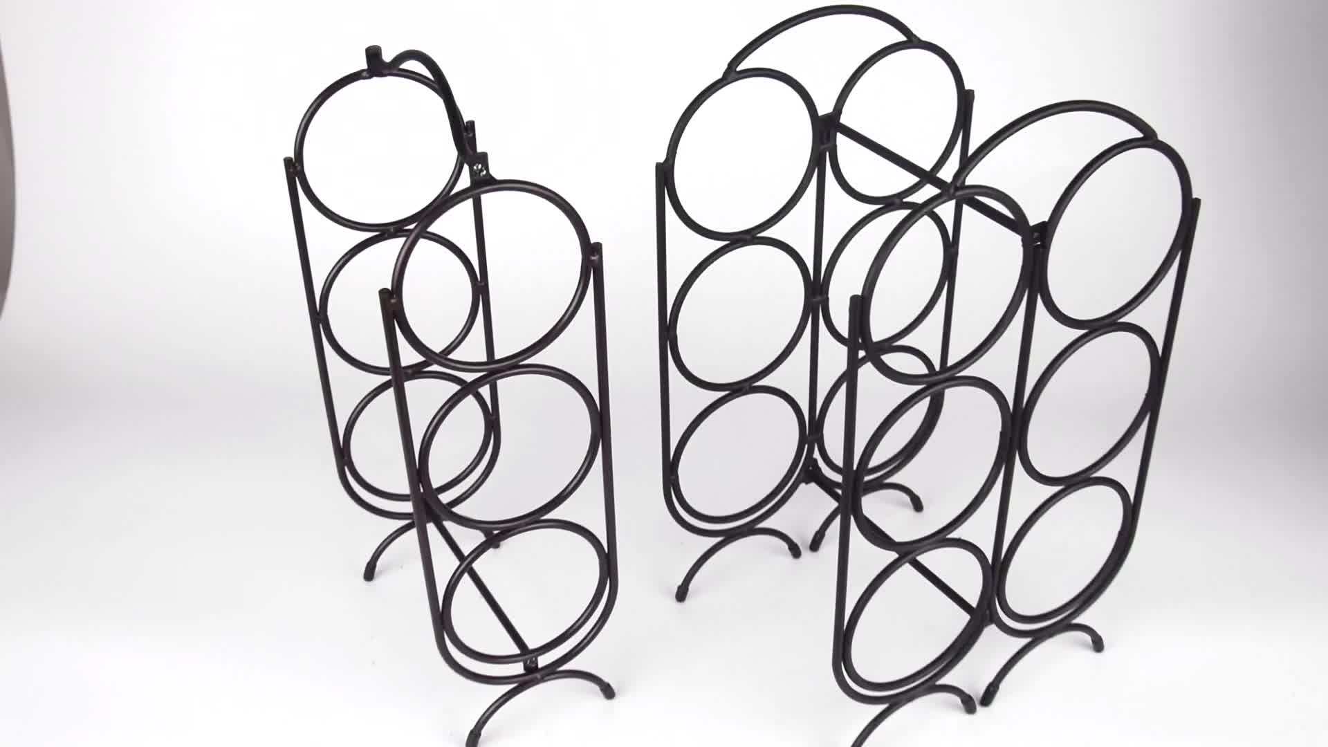 Detachable 6 Bottles Metal Iron Wine Bottle Rack Wine Storage Rack