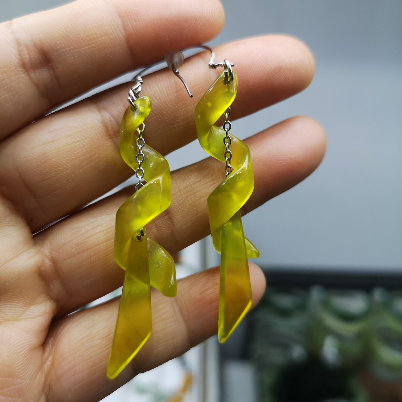 Natural Xiu Jade Earrings Pendant Spiral Earrings New Retro Spiral Earrings Temperament 100 Hitch Superior Ear Accessories Woman