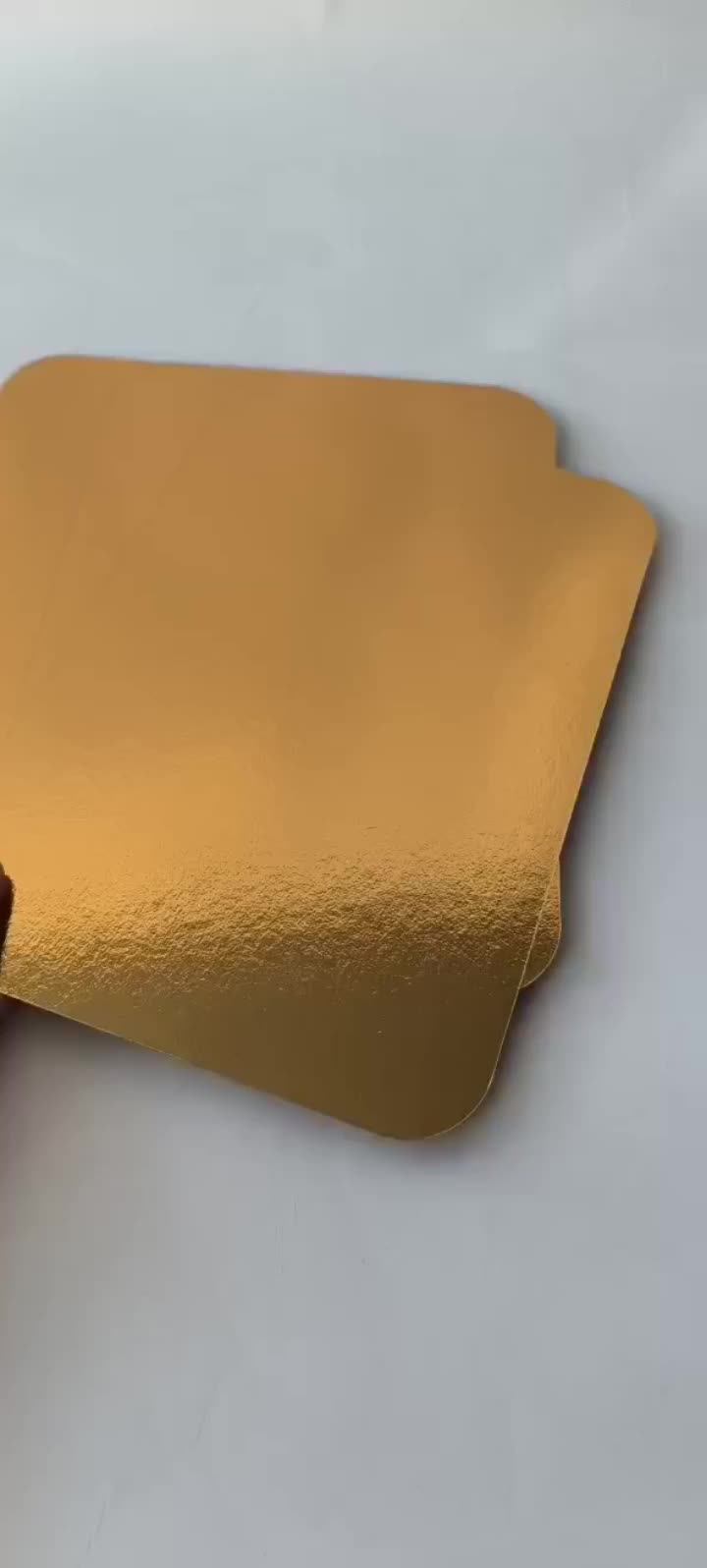 Rectangular Cardboard Meat Fish Smoked Salmon Board 6" X 8" Gold Cake