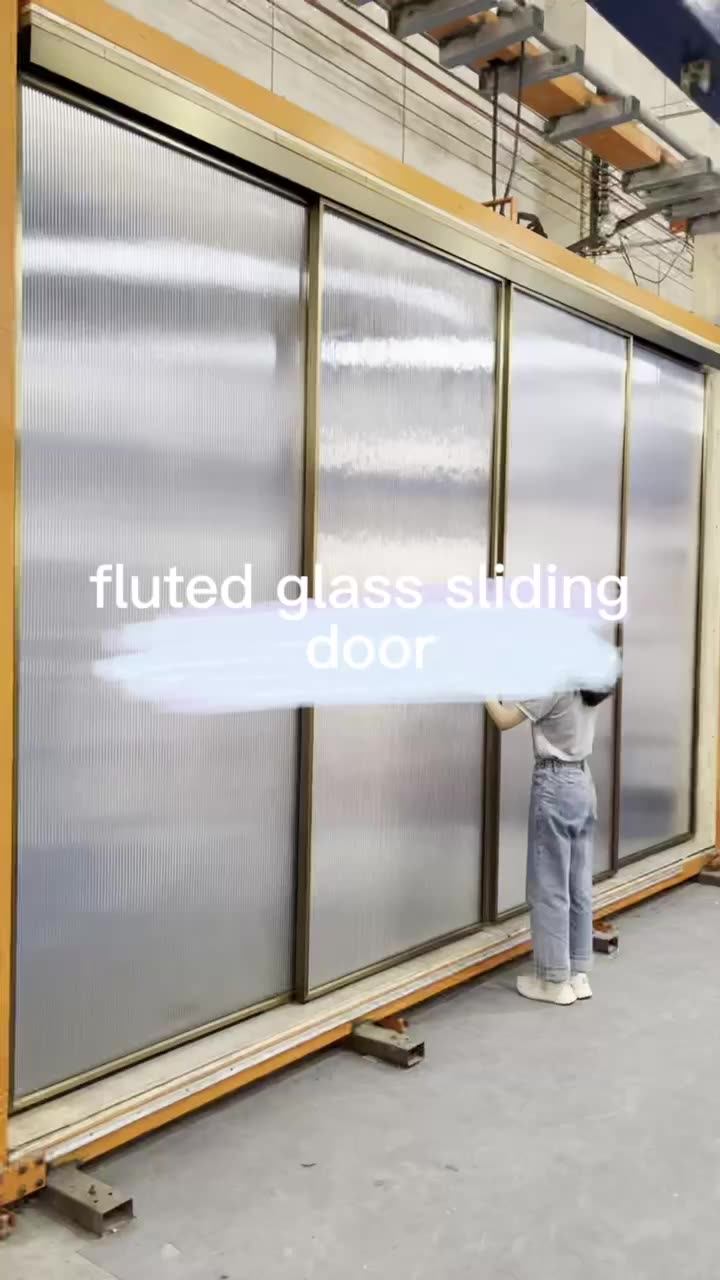 Hdsafe Fluted Glass Sliding Door Modern Glass Shower Door Bedroom