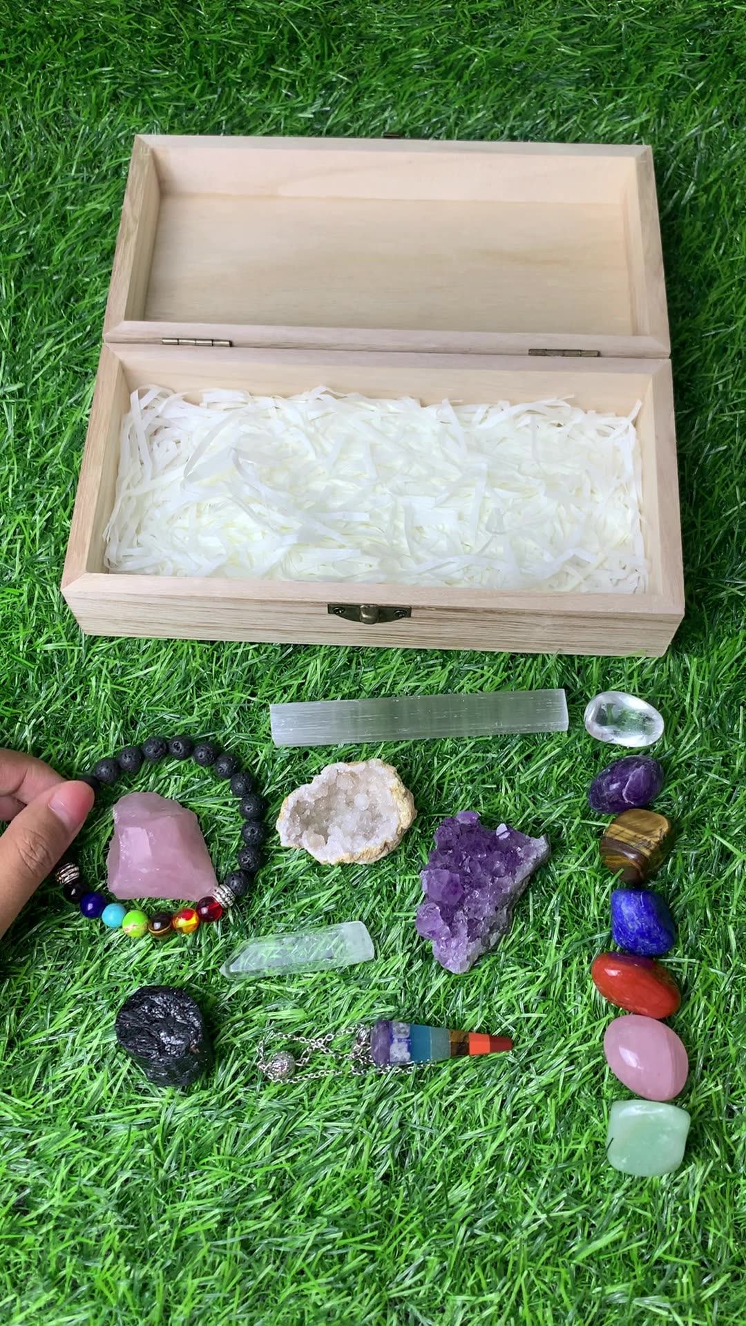 Wholesale Custom Chakra Crystal With Box Healing 7 Chakras Crystal Set