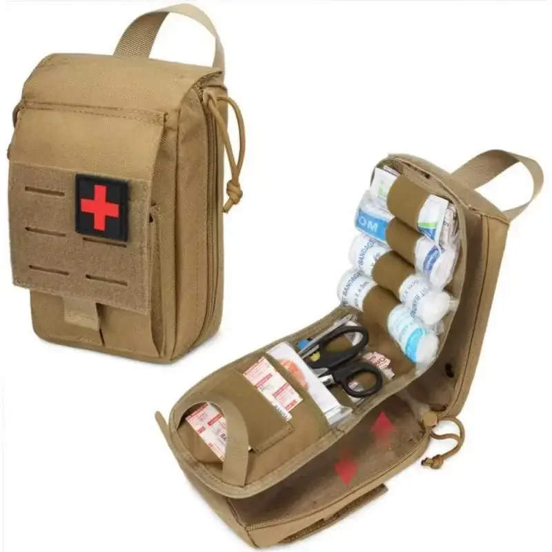 MOLLE Tactical Medical Accessory Bag Camouflage Multifunctional First Aid Kit Outdoor Mountaineering Lifesaving Tactical Bag Carrying Case