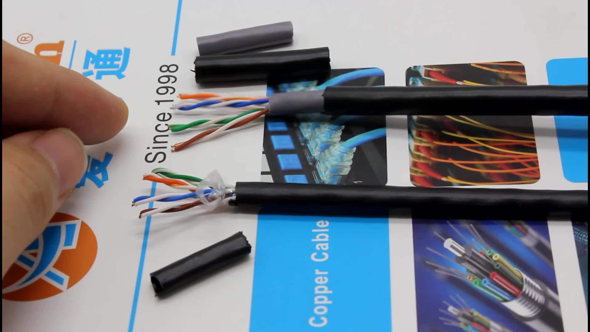 1000ft Shielded Outdoor Cat 6 Cable Pvc + Pe Jacket Al Foil 90