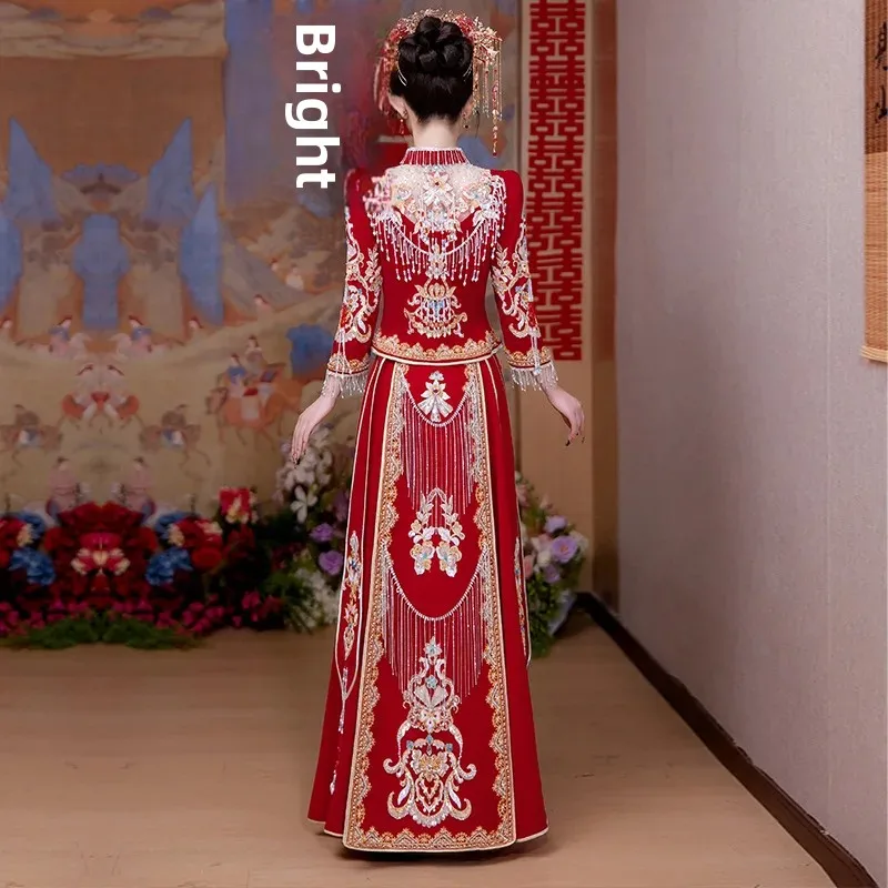 Зимнее традиционное свадебное платье Суhe, вечернее платье