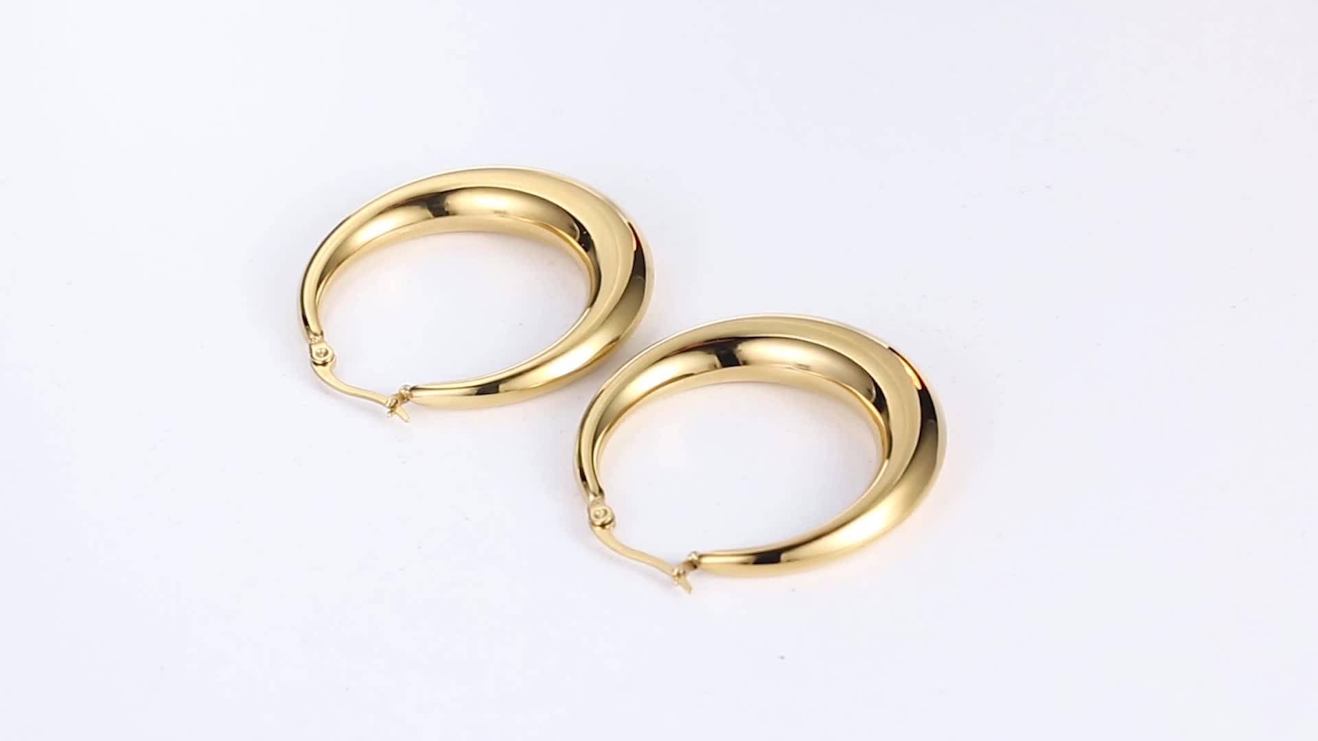 Jewelry Simple And Popular Hoop Earrings With 18k Gold Plated Stainless