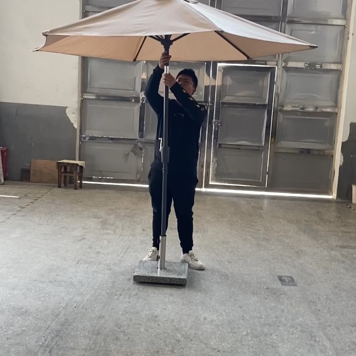 9ft Outdoor Solar Powered Led Umbrella 8 Ribs W/24 Lights Patio Garden Market Umbrella Tilt With