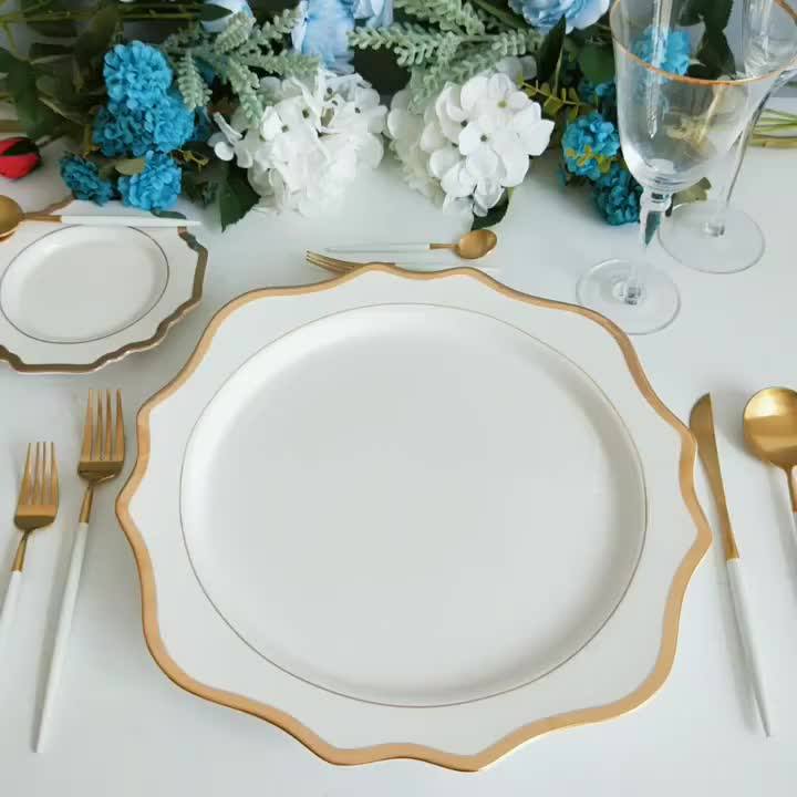 Cheap New Product Elegant Wedding Decorative Gold Rim Ceramic Charger Plate Buy Ceramic