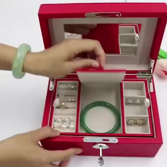 Wholesale Fancy Leather Jewellery Packaging Box Set With Mirror And