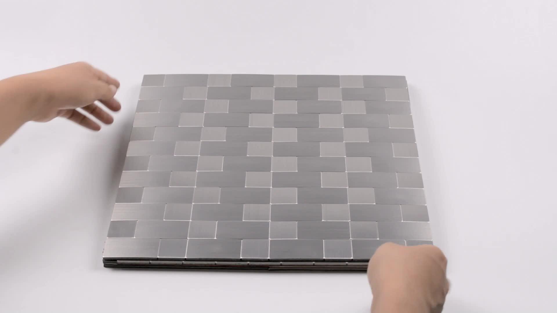 Self Adhesive Bathroom Kitchen Backsplash Peel And Stick Aluminium