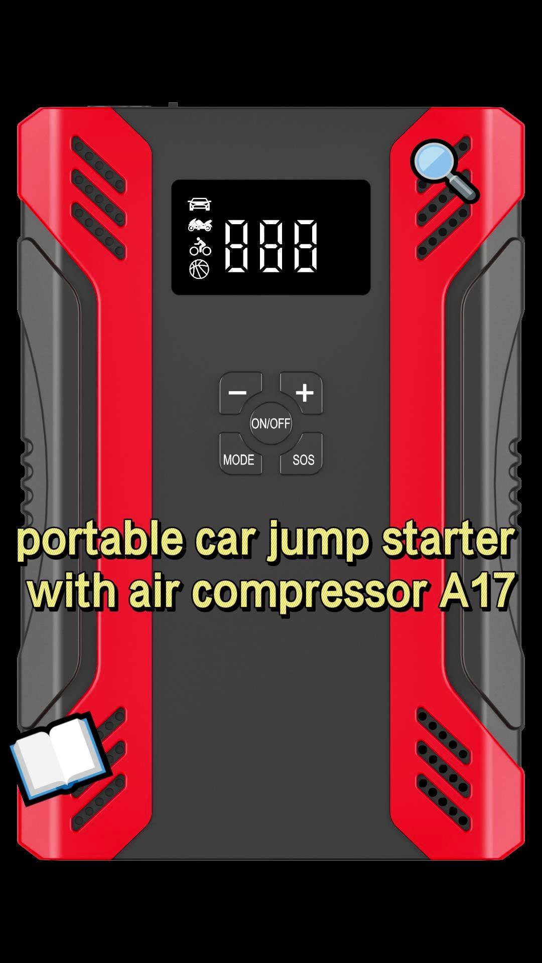 Portable Jump Starter With Air Compressor 12v Car Jump Starter Builtin 87 Psi Digital Display
