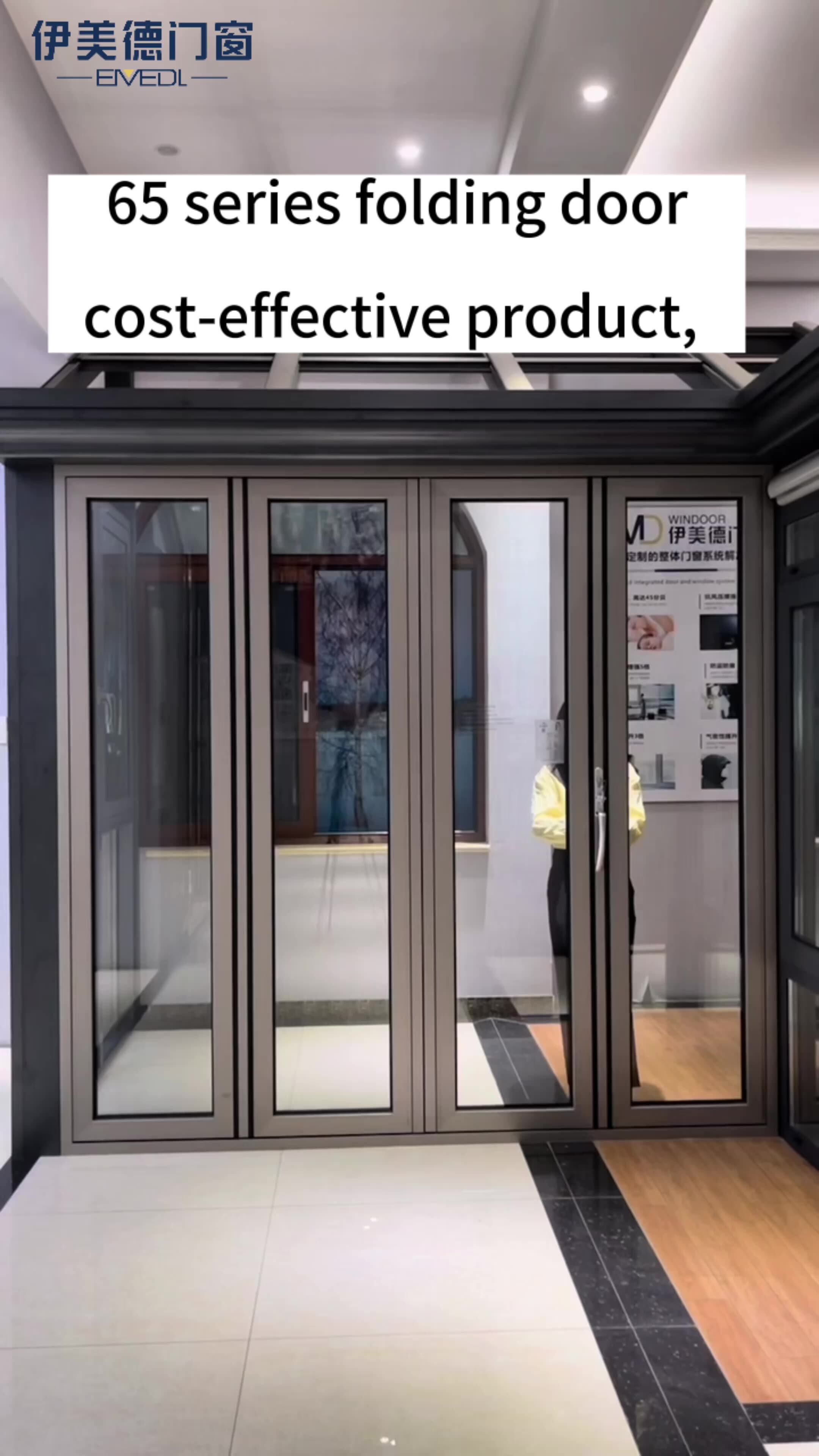 Customized Aluminum Bi Folding Door Impact Aluminium Material Folding