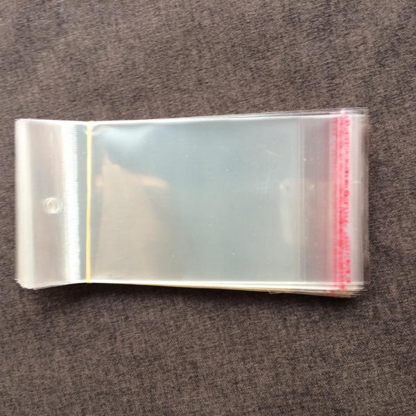 Factory direct sales 7 wires 4 510 plastic bags small jewelry packaging transparent opp bag chuck hanging holes 100