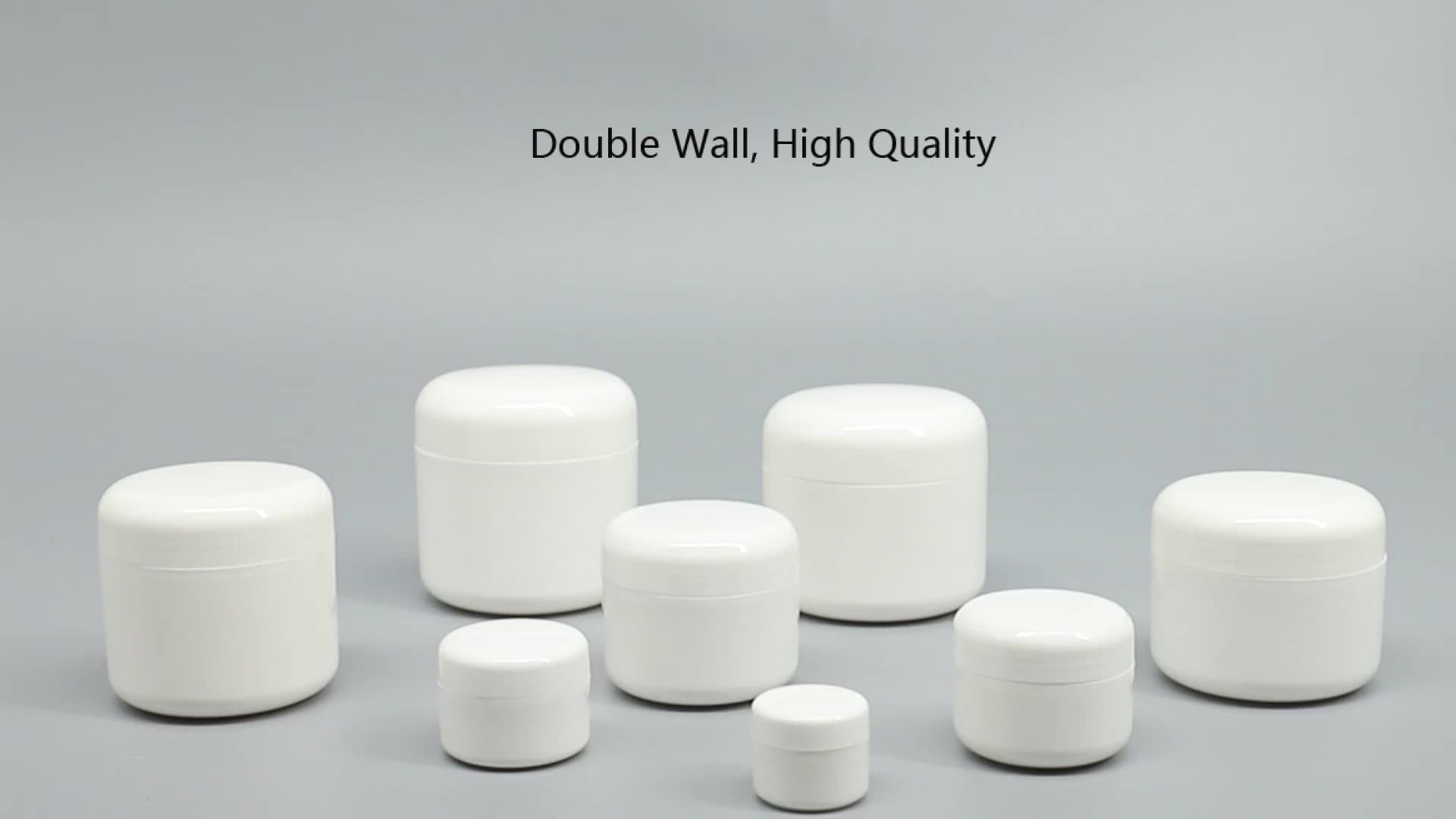 50ml Double Wall Thick Pp White Plastic Jar,Round Plastic Cream Jar 50g