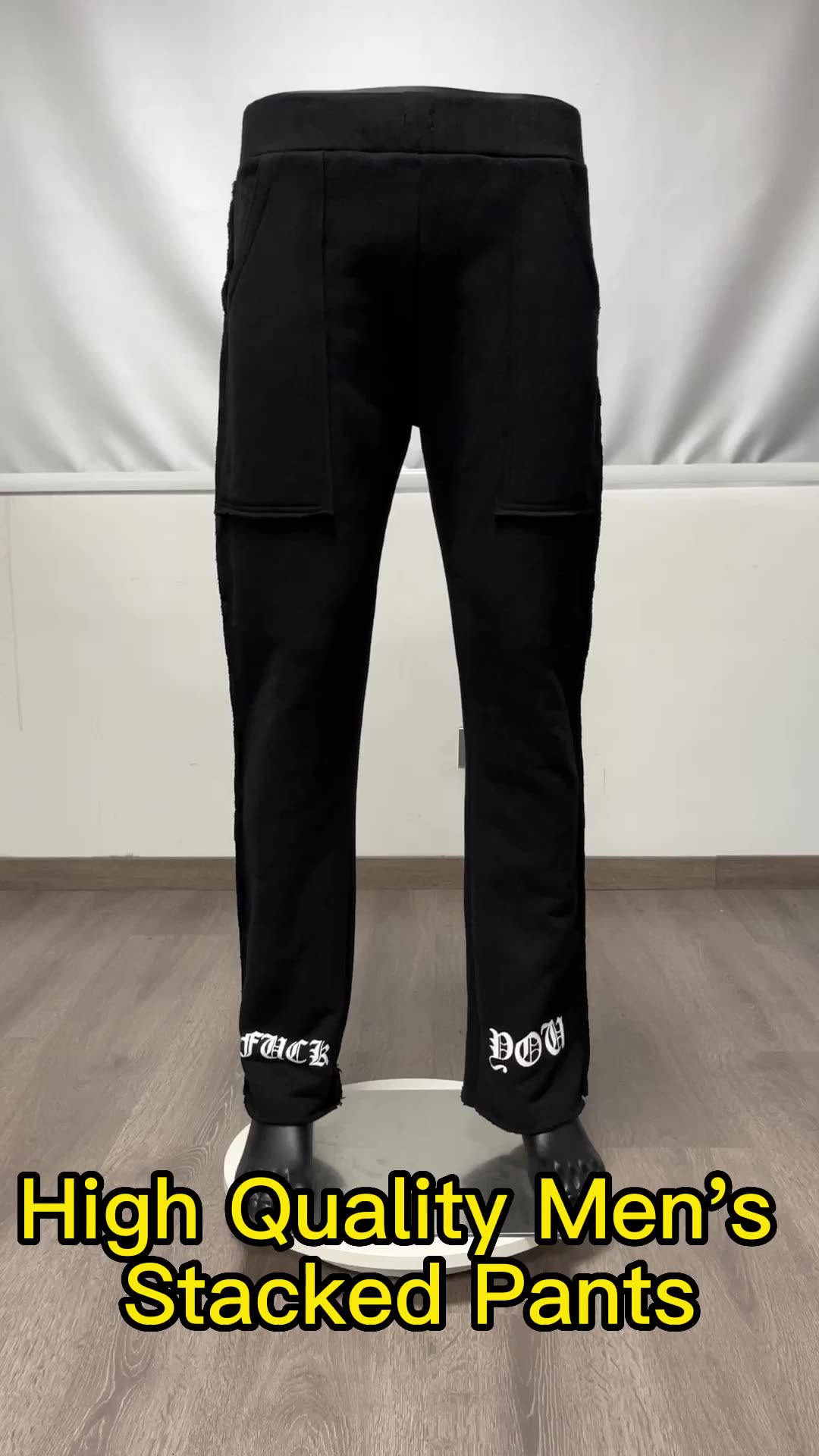 Custom Men's Elastic Waistband Mens Stacked Flare Sweatpants Men