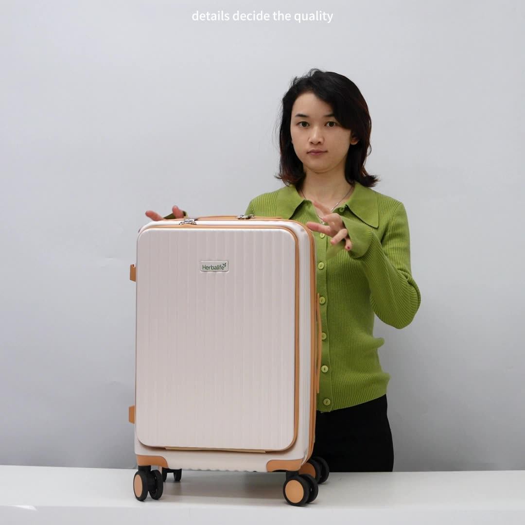 Multifunctional Front Open Luggage Lightweight Hard Side Suitcase