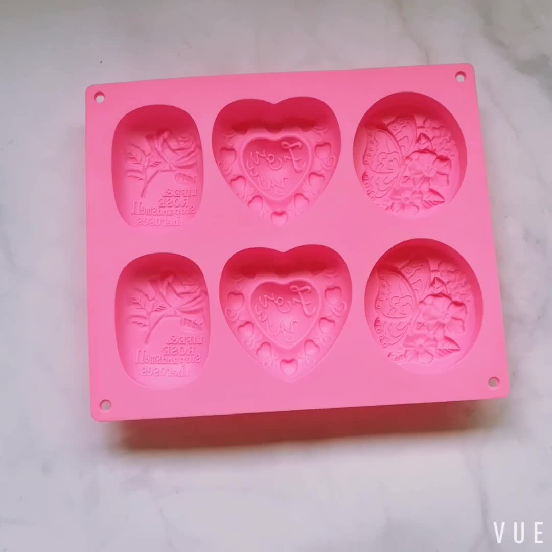 6 Cavity Bpa Free Food Grade Soap Mold Silicone,3d Hand Bar Silicon