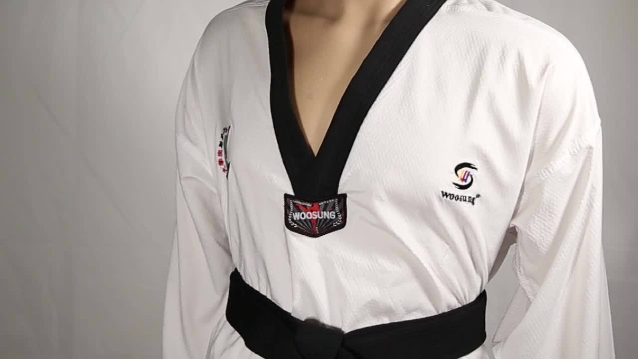 Sang Moo Sa Pine Tree 100 Cotton Martial Arts Black Embroidery Belt