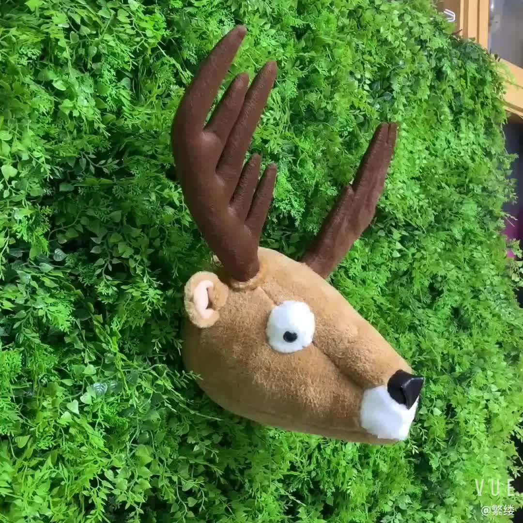 2019 New Design Cute Animal Deer Head Sharped Stuffed Animal Plush Toys