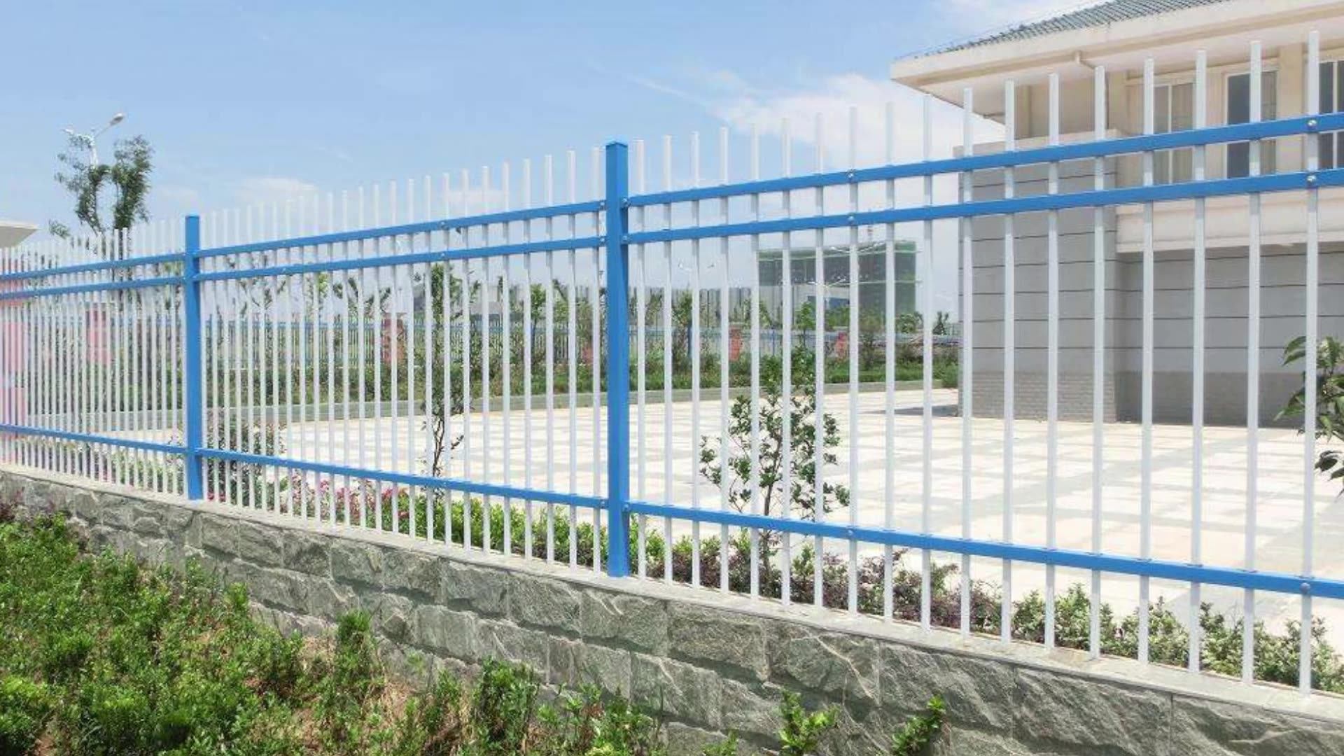 European Powder Coated Black Aluminum Rails Estate Fence Wrought Home