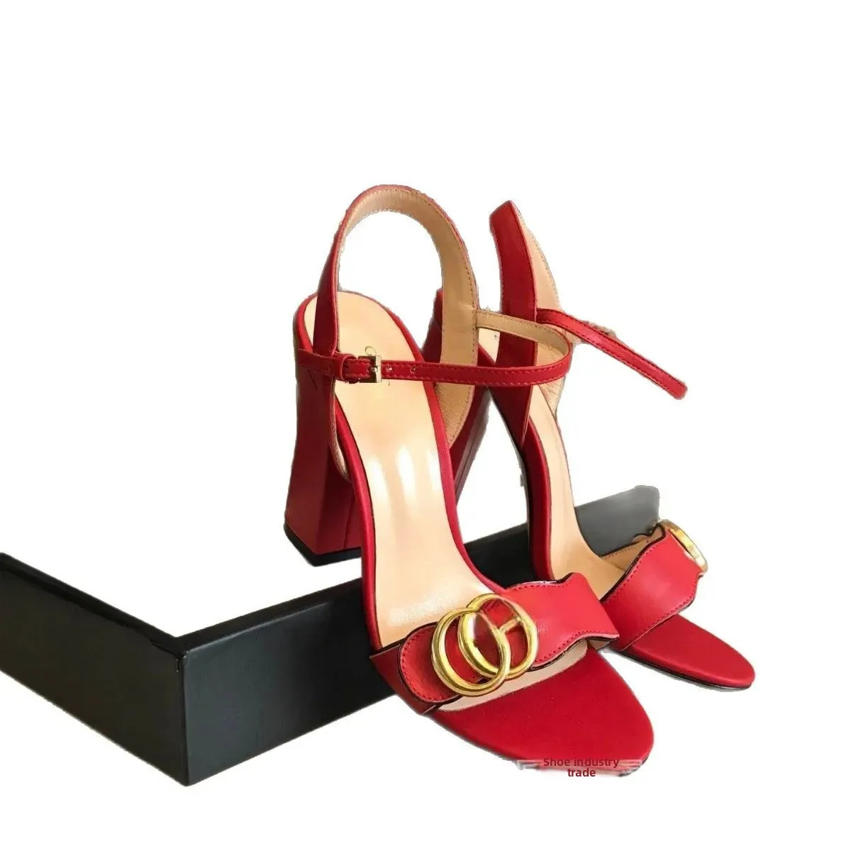 G family cross-border 2024 new summer all-match thick heel sandals with high heel open toe women's size women's shoes