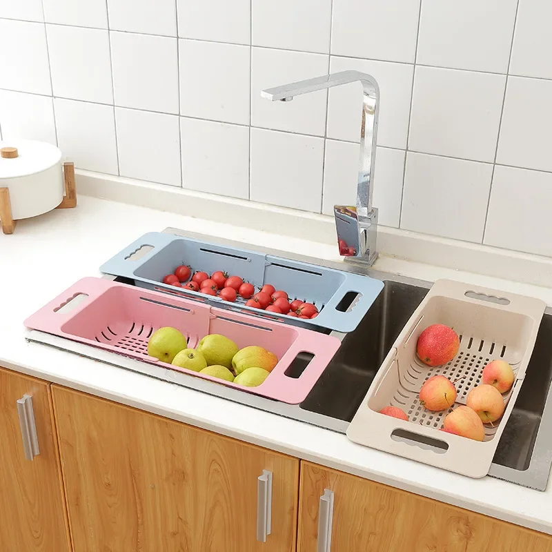 Telescopic sink storage rack bowl and plate drain rack kitchen bowl and chopstick drain basket rack household bowl rack storage rack spot
