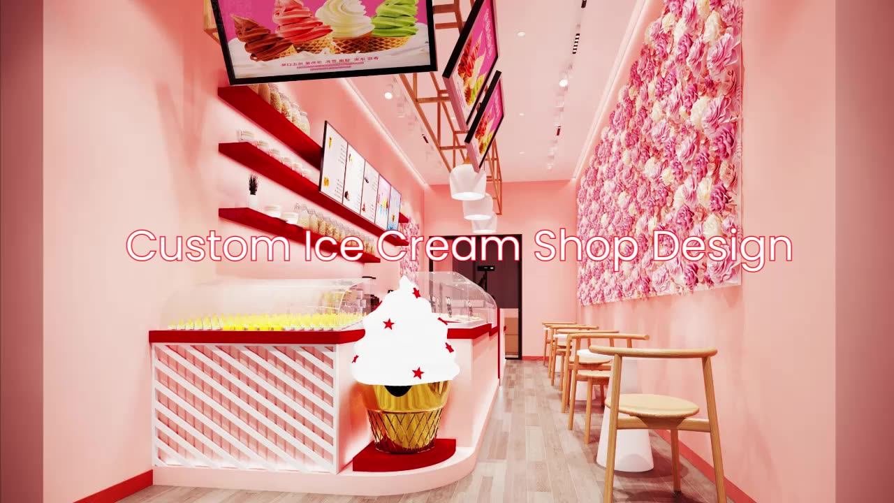 Custom Retail Milk Tea Store Interior Decoration Bubble Kiosk Hot Trendy Boba Tea Shop Counter