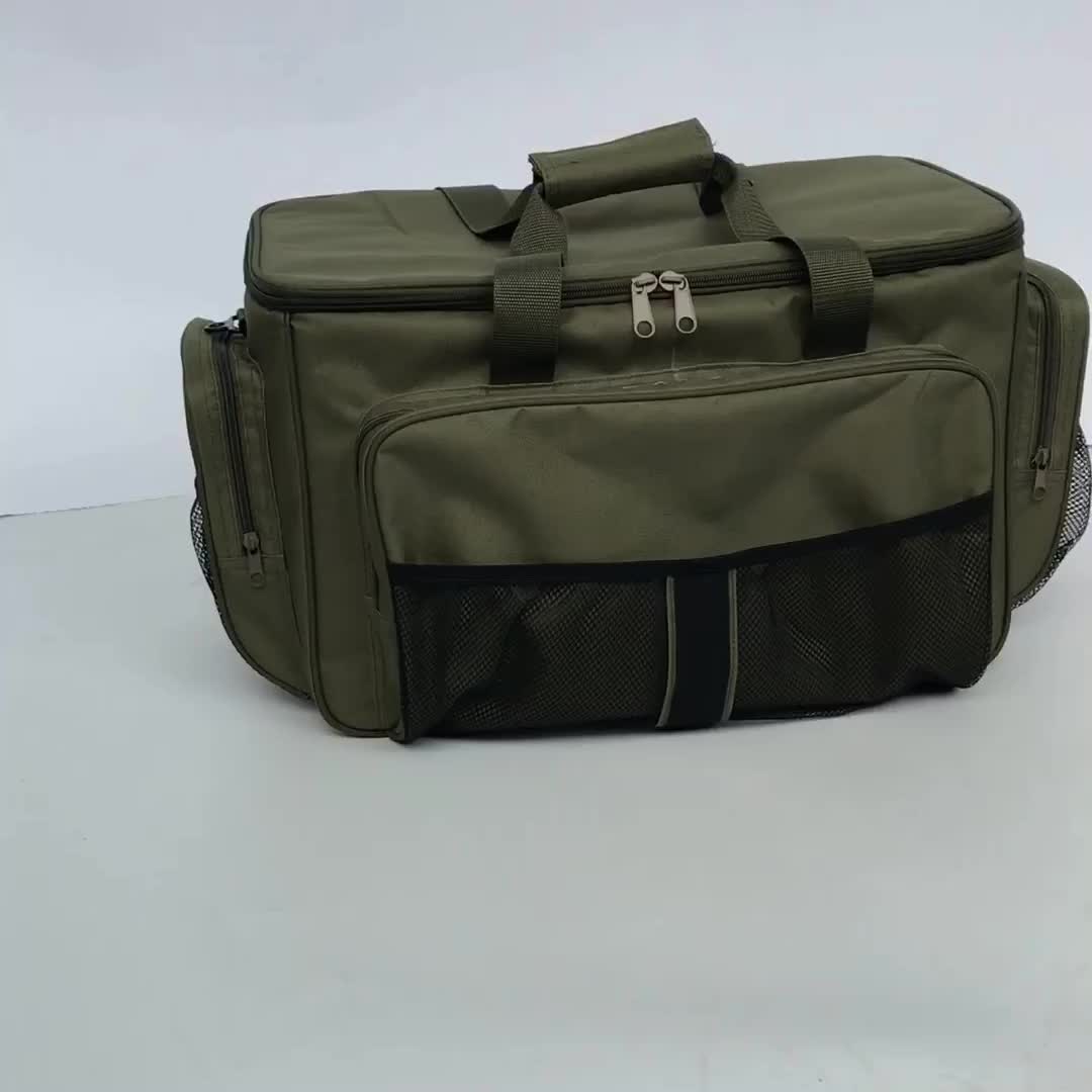 Large Capacity Picnic Travel Cooler Fishing Duffle Bag With Multiple Pockets And Insulated