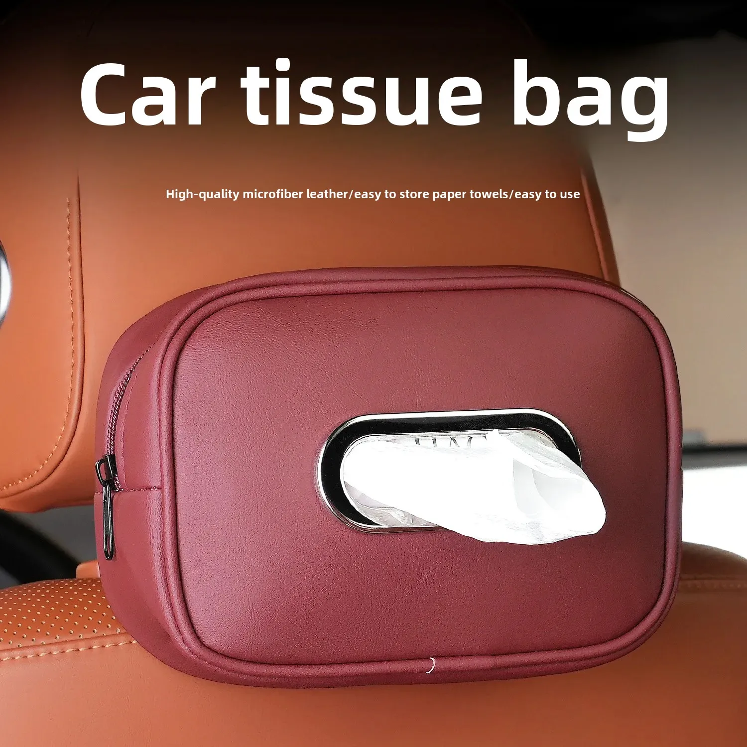 Car Tissue Box Armrest Box Paper Hanging Type for Car Napkin Bag Paper Pumping Storage In-Car High-Level Sense
