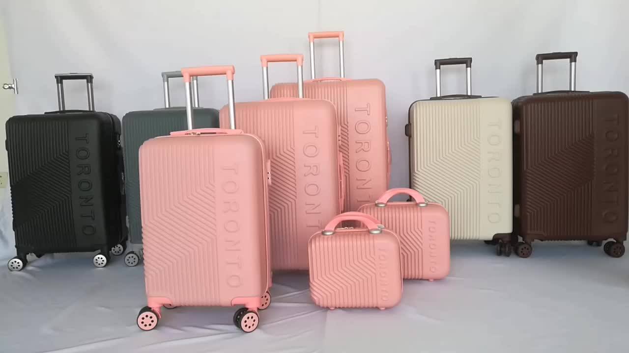 Pink 5pc Newest Hard Plastic Luggage Abs Plastic Materials Valise