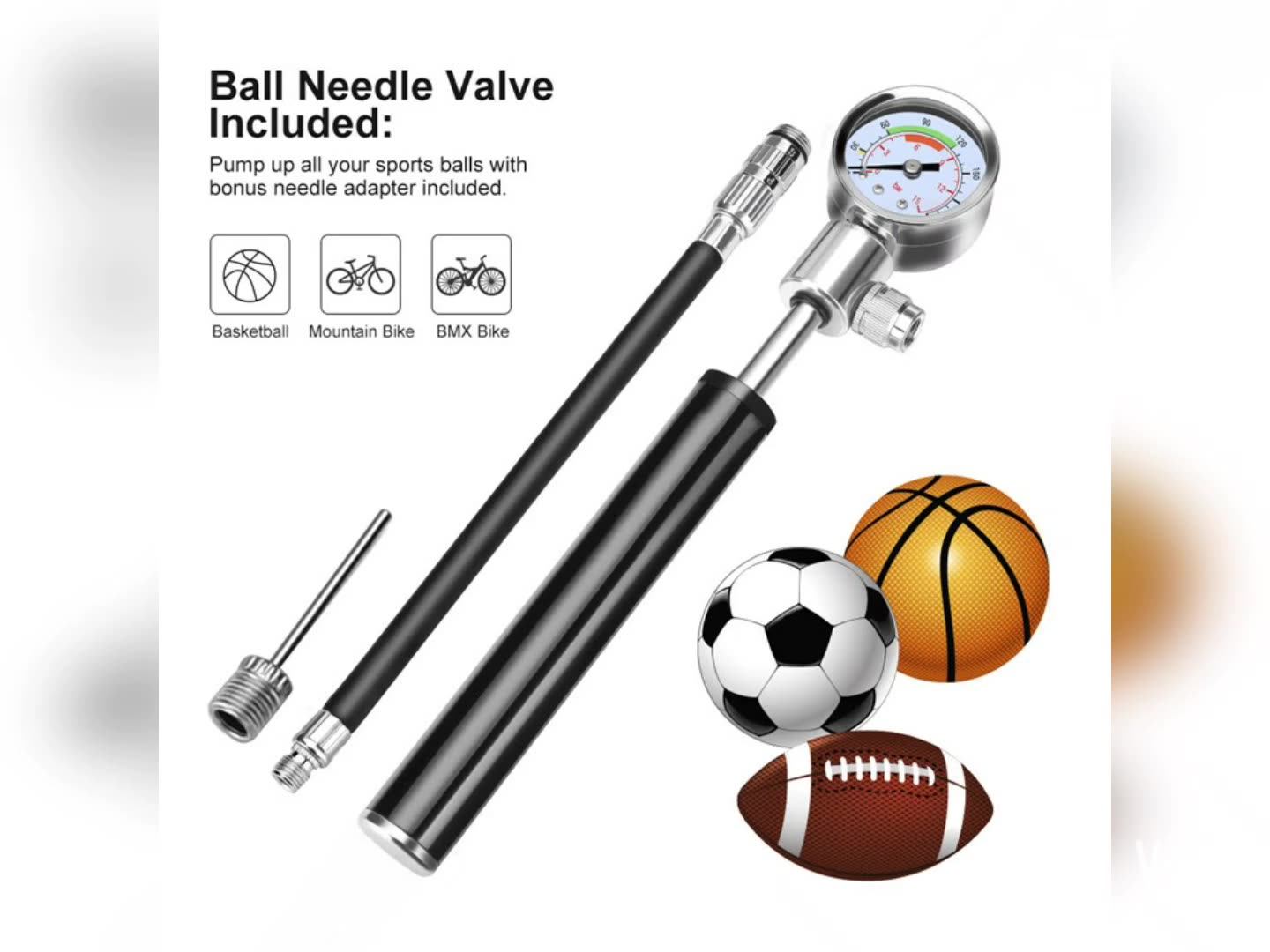 Portable Highpressure Bicycle Pump Mountain Bike Usa French Type