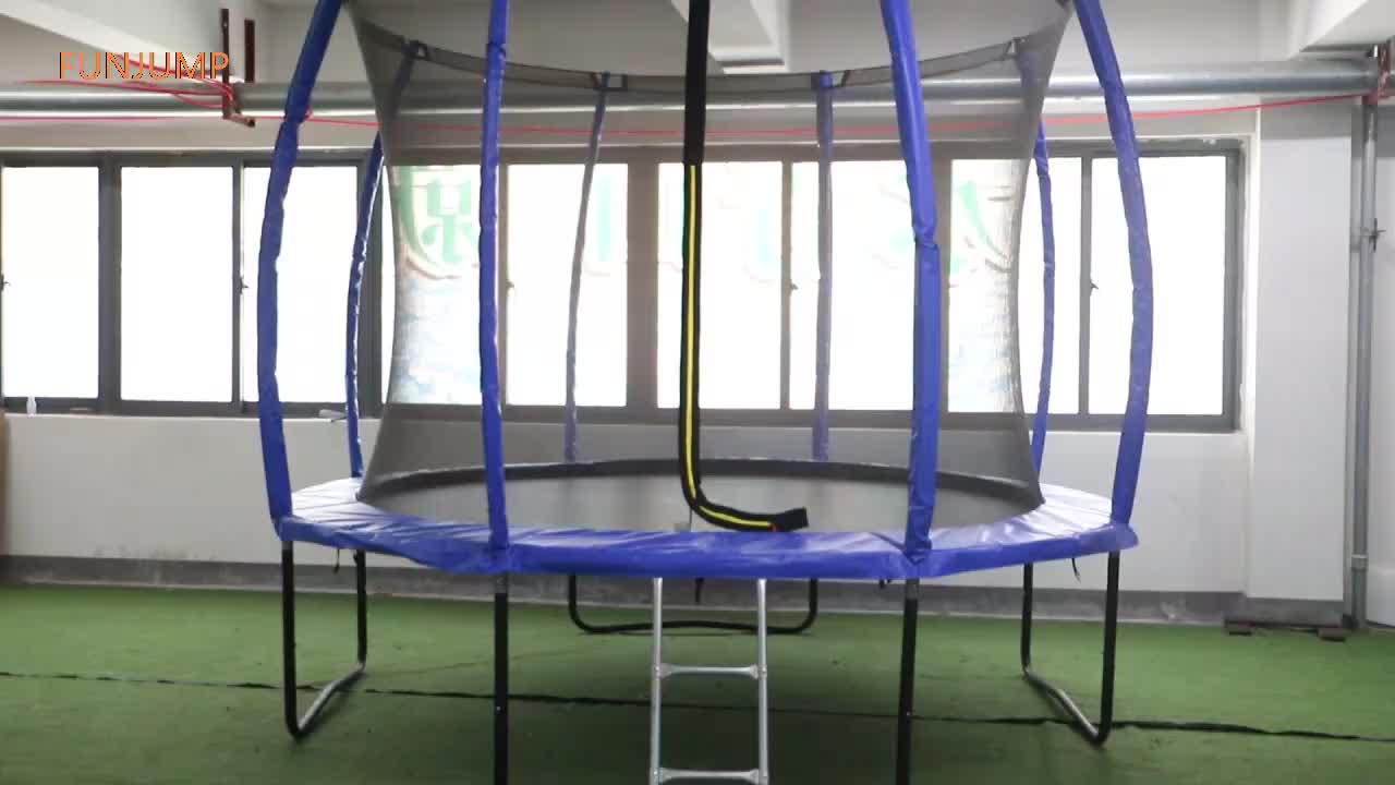 Trampolín De Jardín De 10 Pies Con Varilla De Fibra Y Postes Curvos