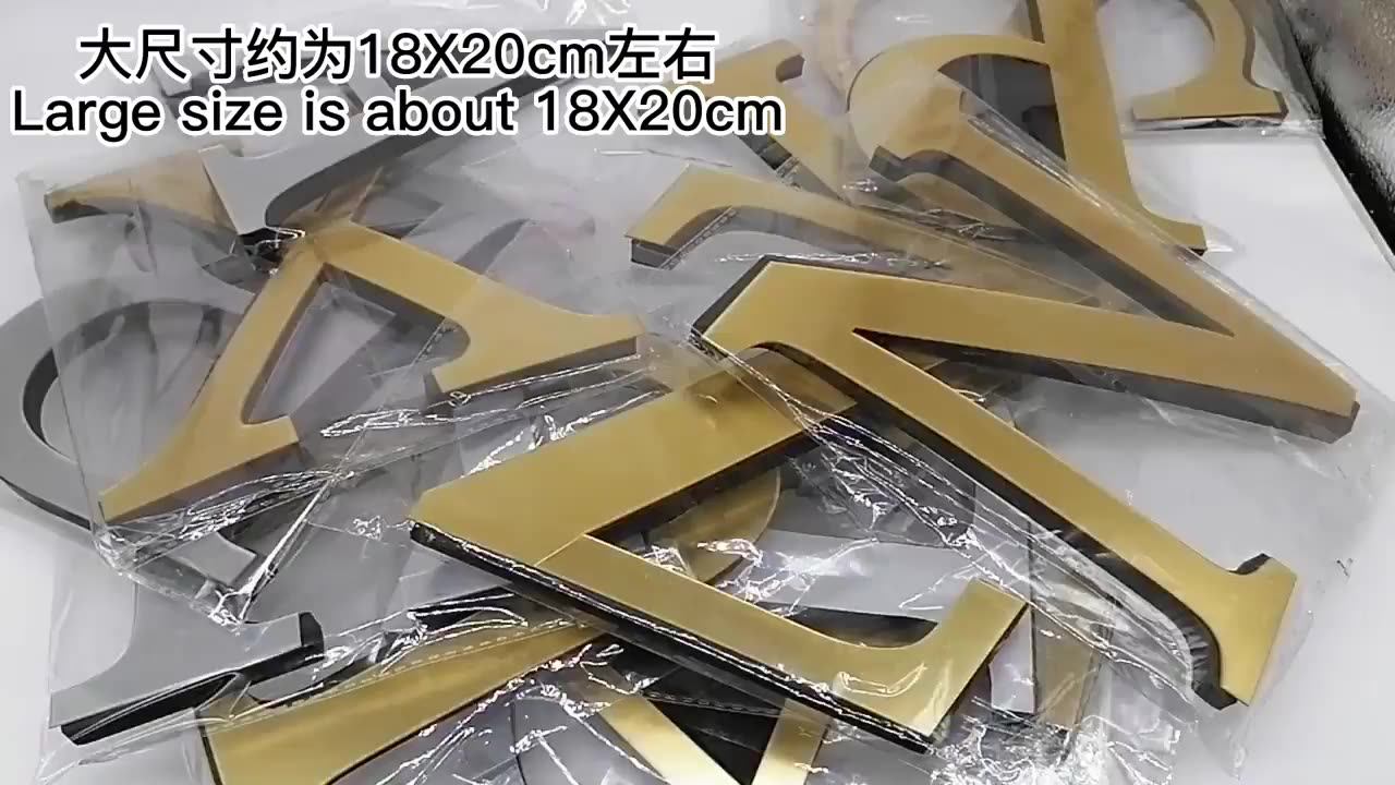 Home Wall Decor 10cm 3d Mirror Spell Letters Wall Stickers For Logo