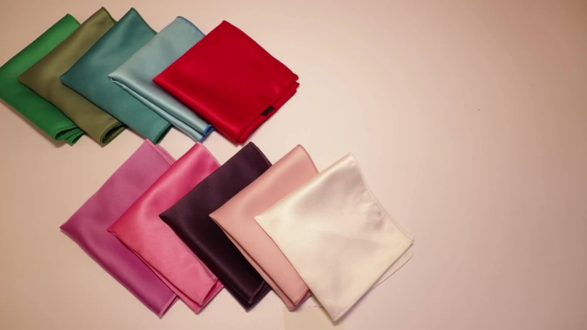 Wholesale Custom 100 Men Silk Pocket Square With Your Brand Label