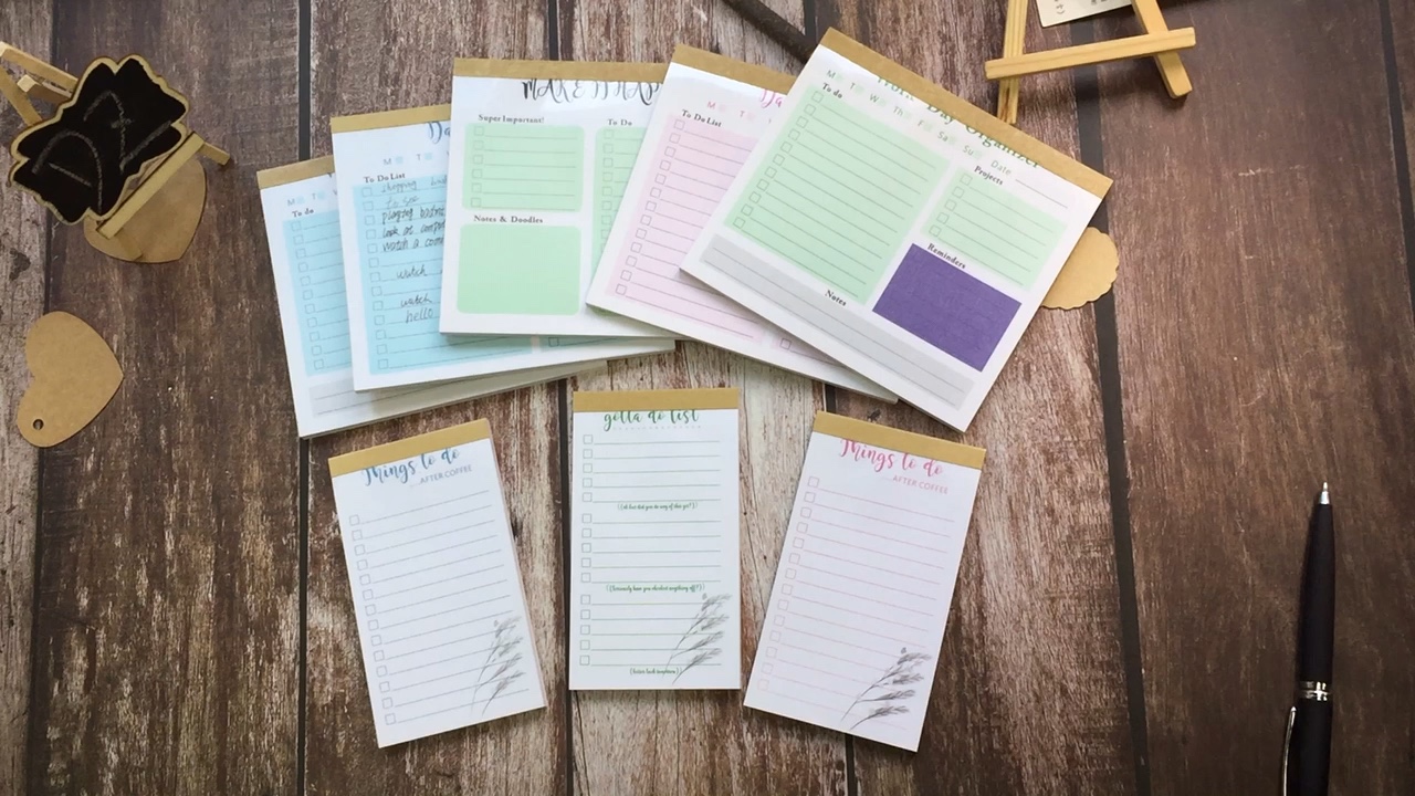 Korea Style Simple Tear Off Notepad 50 Sheets Custom Printed To Do List