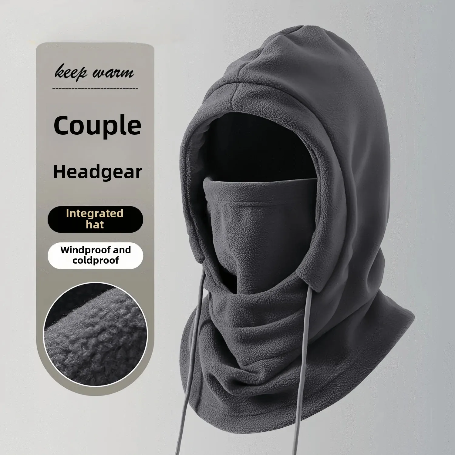Cycling Hat Winter Cold-proof Mask Warm Mask Scarf Integrated fleece-lined Thickened Dust-proof Antifreeze Earmuffs Head