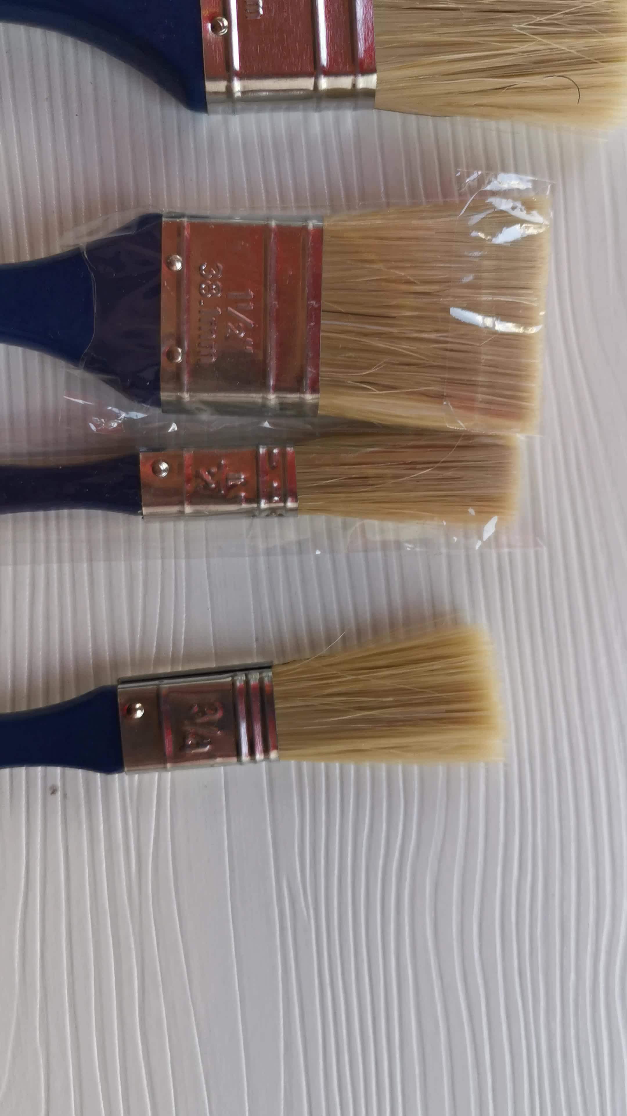 Hot Sale Cheapest Plastic Handle Natural Bristle Paint Brush Wholesale
