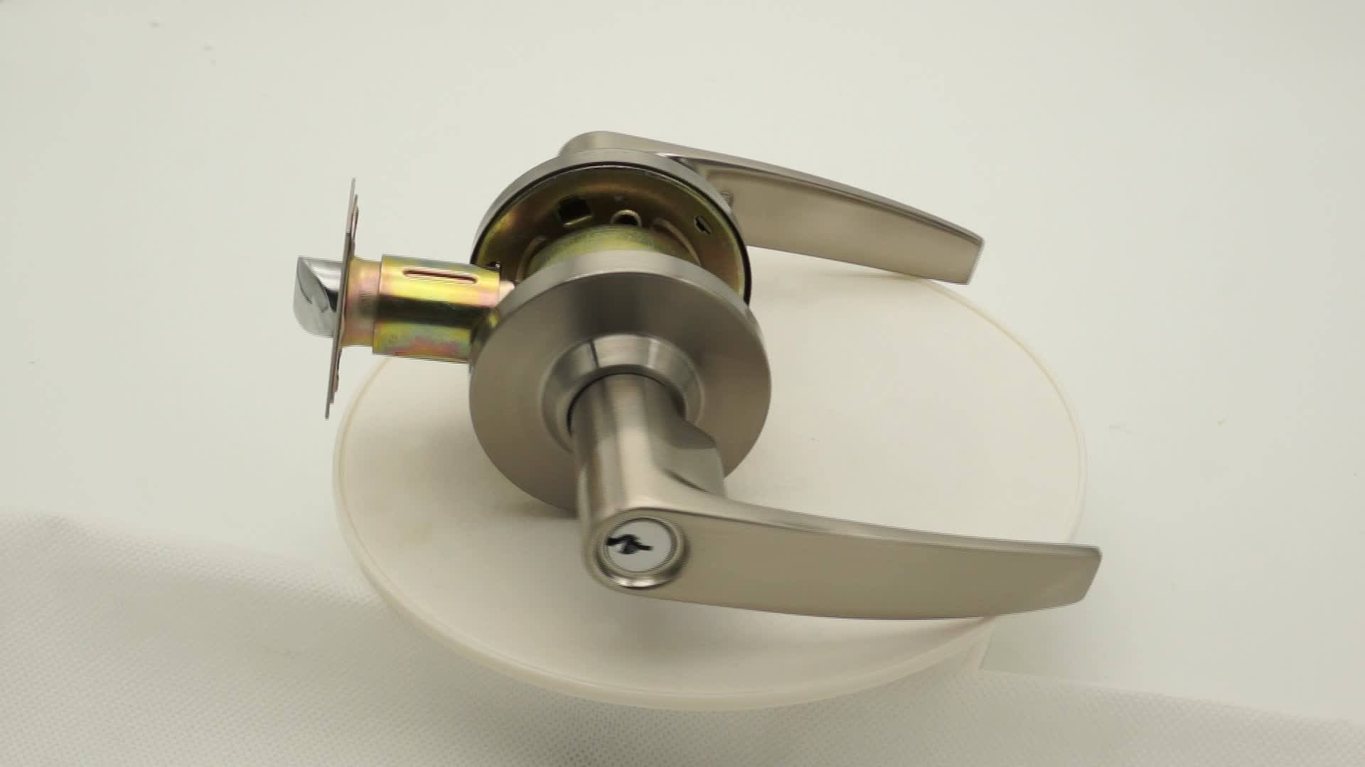 Trust 4481sn Heavy Duty Us15 Grade 2 Commercial Office Door Keyed Lever Lockset,Ada,Satin