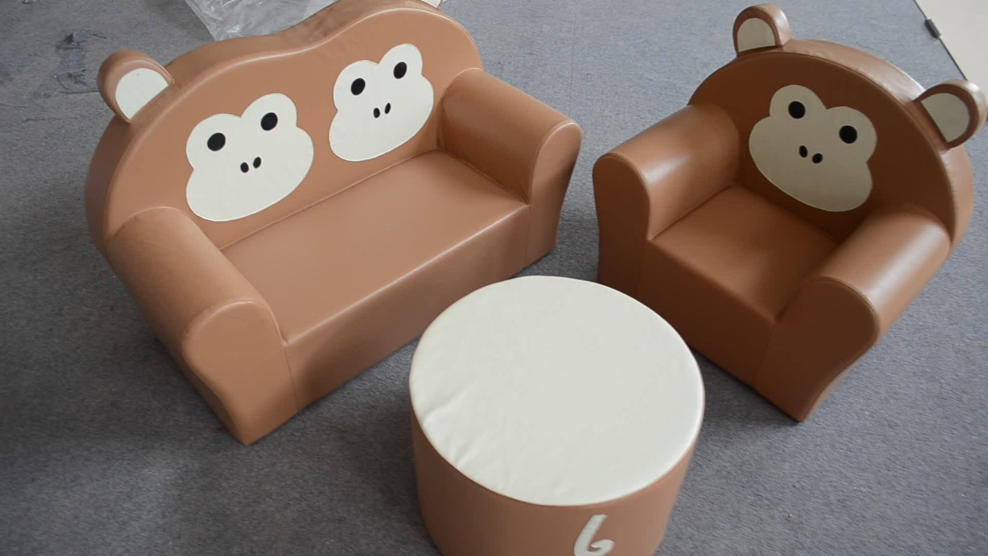 Newest Modern Handmade Kids Furniture Monkey Corner Sofa Design For