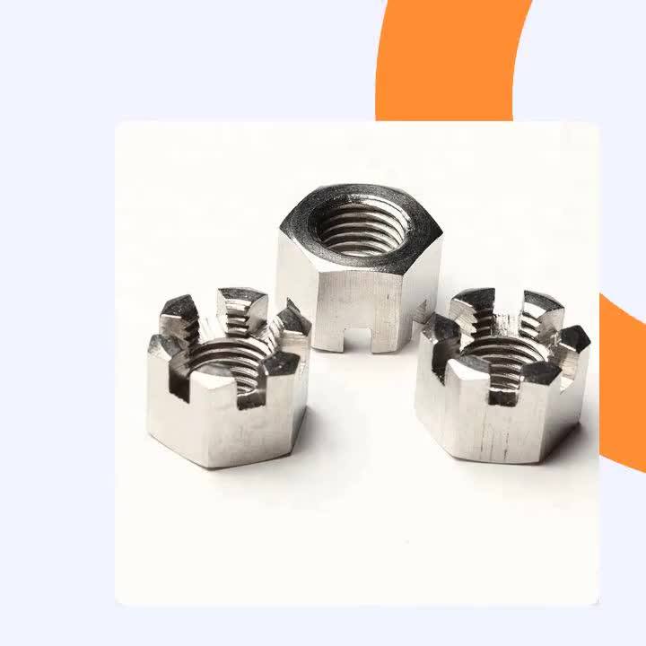 M30 M33*3.5mm Pitch Metric A470 Stainless Steel Hex Castle Nut Din935