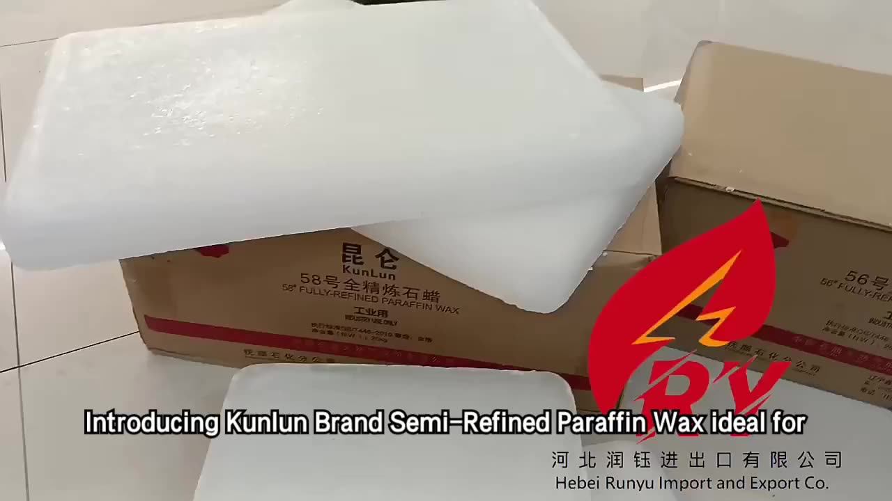 Paraffin Wax Kunlun Semi Refined Paraffin Wax 56 58 60 Cheap Paraffin