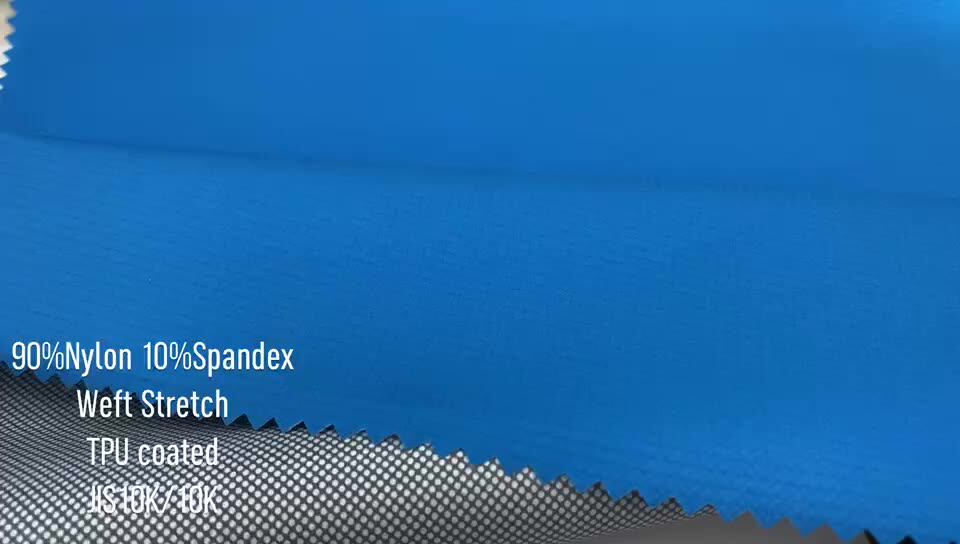 90 Nylon 10 Spandex Waterproof And Breathable Tpu Coated Fabric Jis