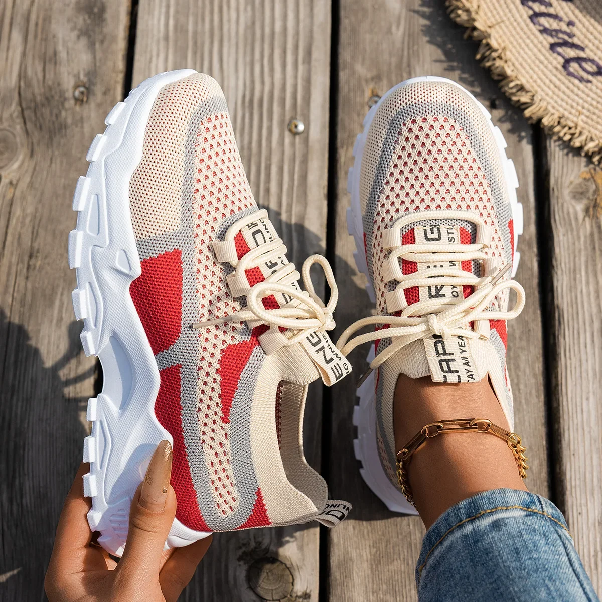 Slip-on Fly-woven Mesh Shoes Women's Cross-border 2025 New All-match Thin Breathable Casual Shoes for Four Seasons 43