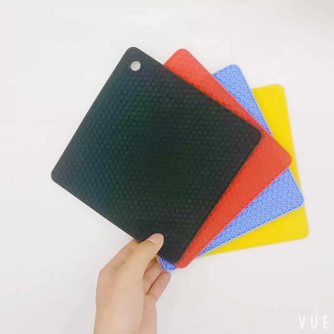Non Slip Heat Resistant Square Silicone Pot Holder Square Coaster