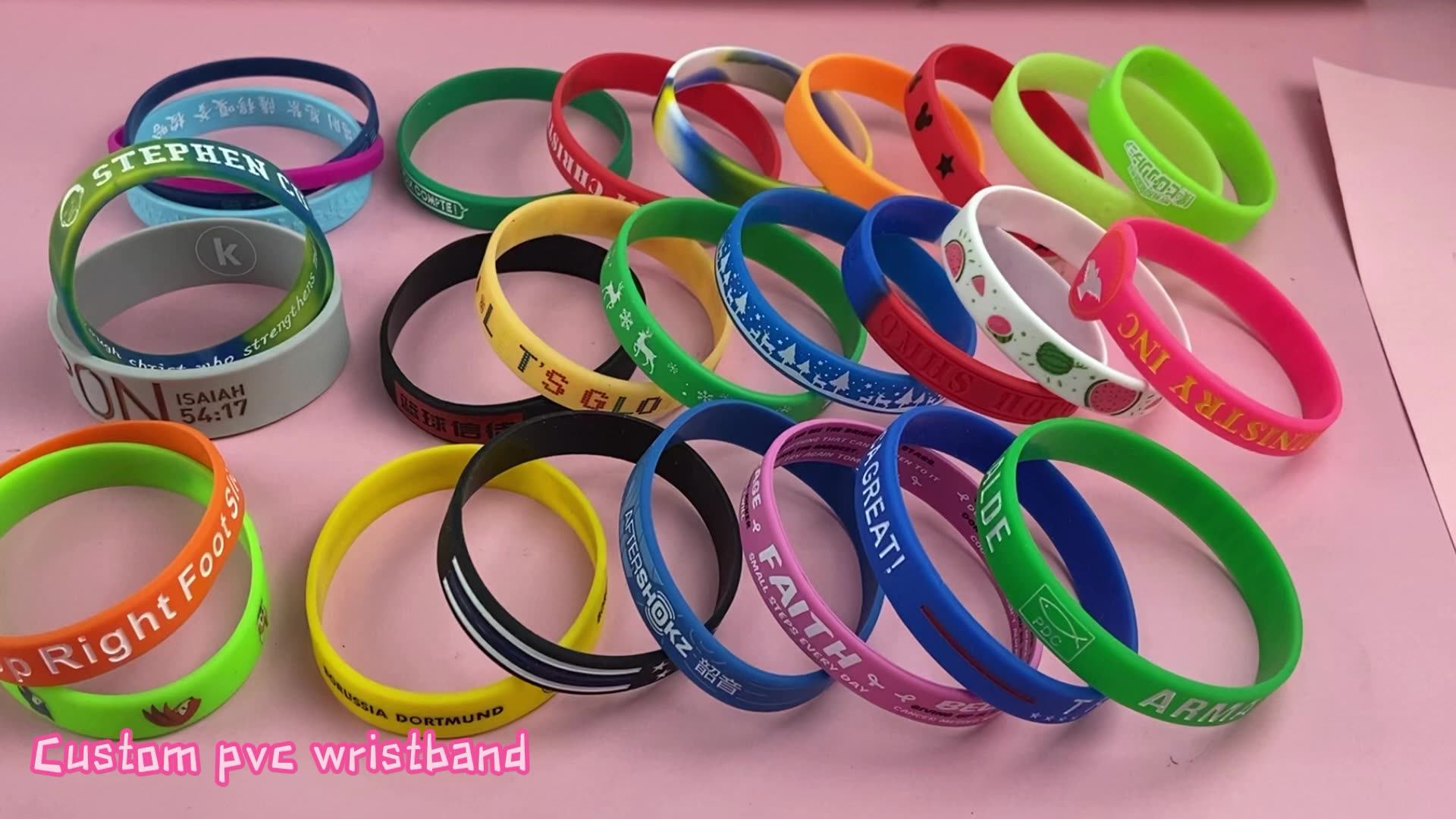 Custom Silicone Wristbands Personalized Text Debossed Rubber Bracelets