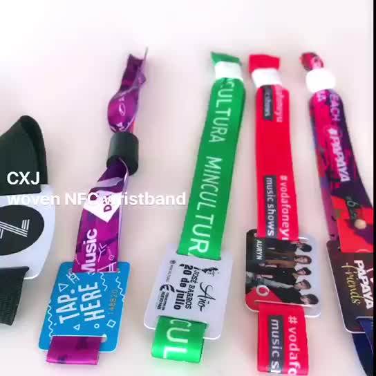 50pf Nfc Chip Cashless Payment Rfid Wristband Festival Ticket Bracelet