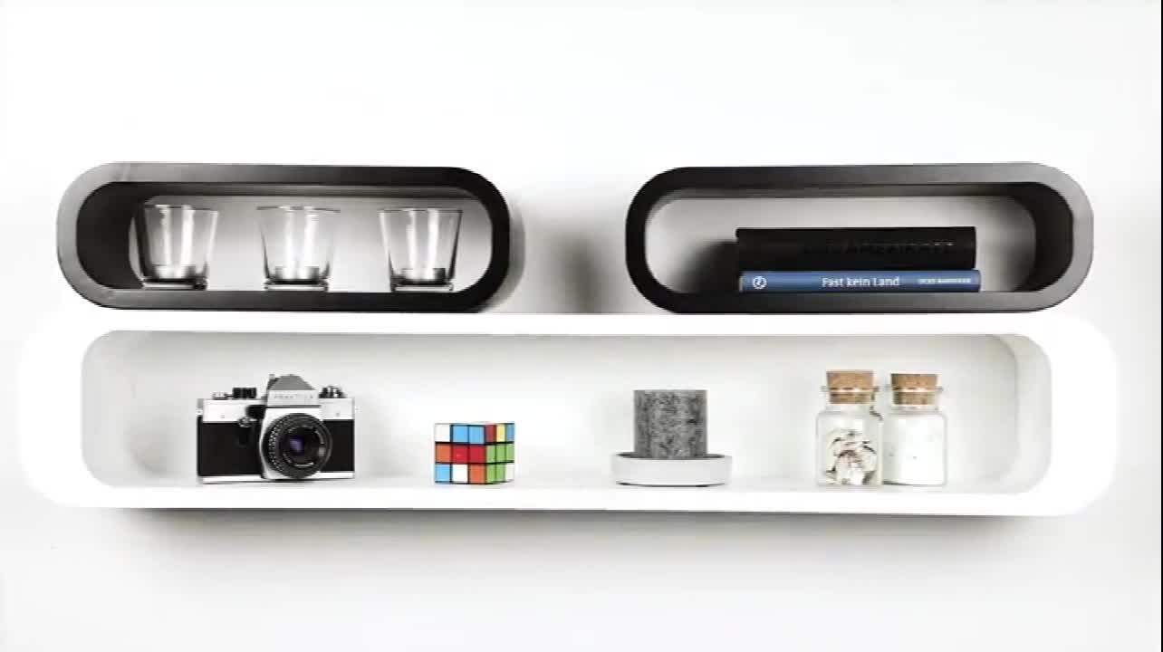 Home Decorative Goods Oval Shape Designer Wall Floating Shelf Oval