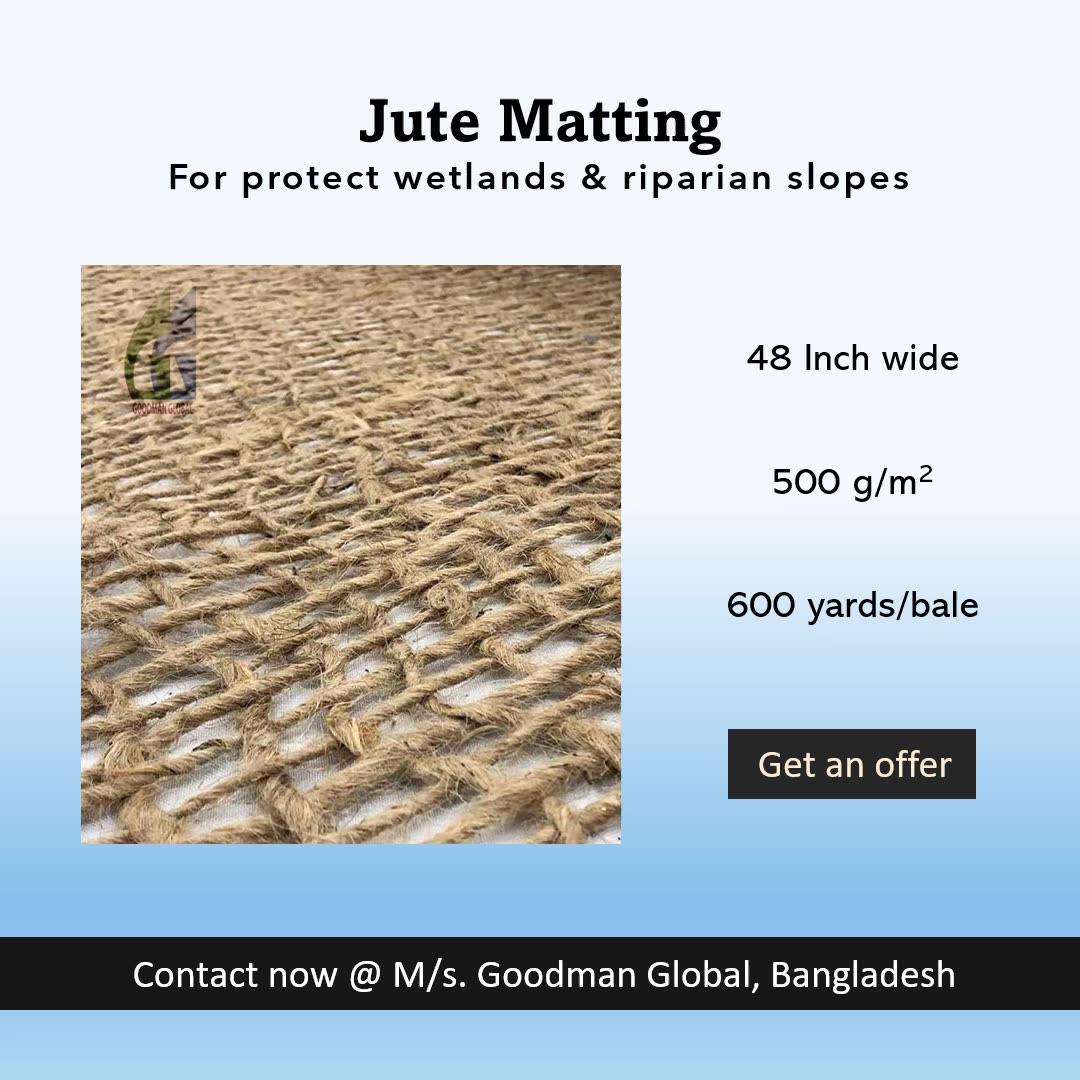 Jute Matting To Protect Wetlands Riparian Slopes 48 Inch Wide Soil
